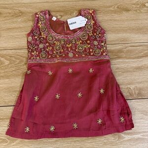 Beaded and Embroidered Pink Kids Top